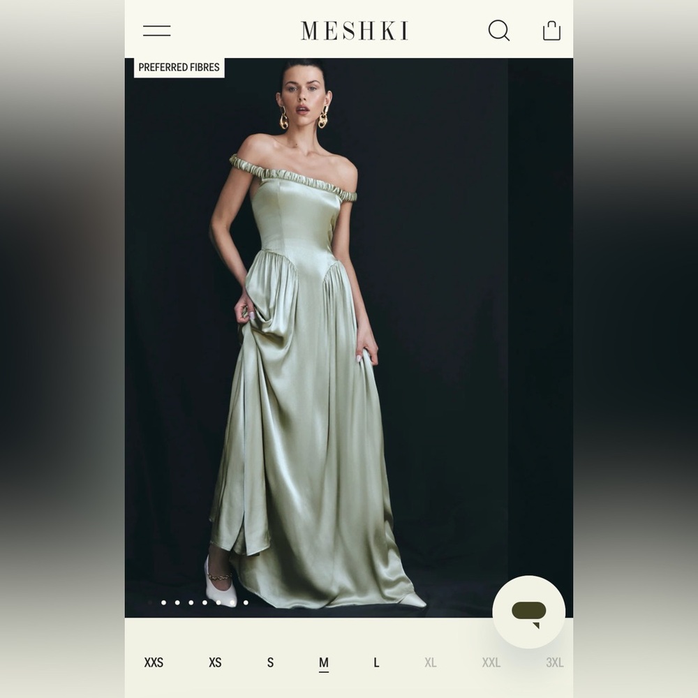 Elegant Off-Shoulder Gown in Light Green